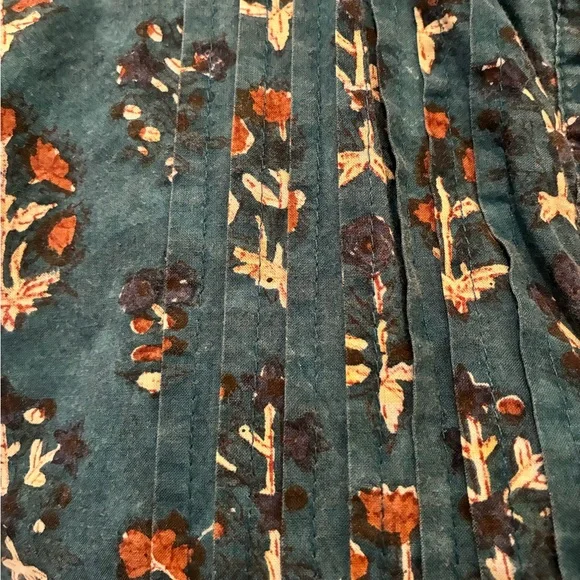 Victoria Dunn bohemian tunic dress in a rich teal print floral100% cotton sizeLG - Picture 10 of 11